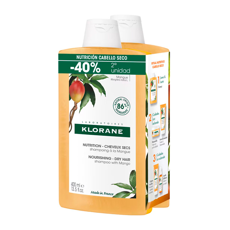 Klorane Shampoo Duplo Champú Nutritivo con Mango