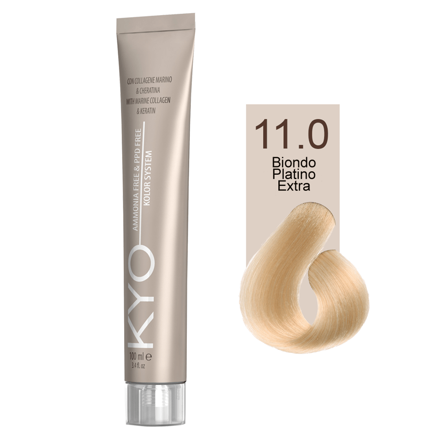 Kyo Ammonia Free e PPD Free Tinta Capelli - 11.0 Biondo Platino Extra