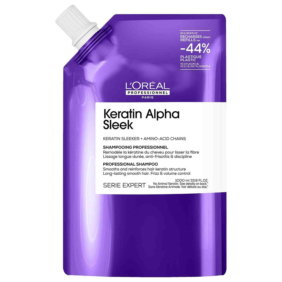 L'Oréal Professionnel Keratin Alpha Sleek - SHAMPOO - Refill 1000 ml