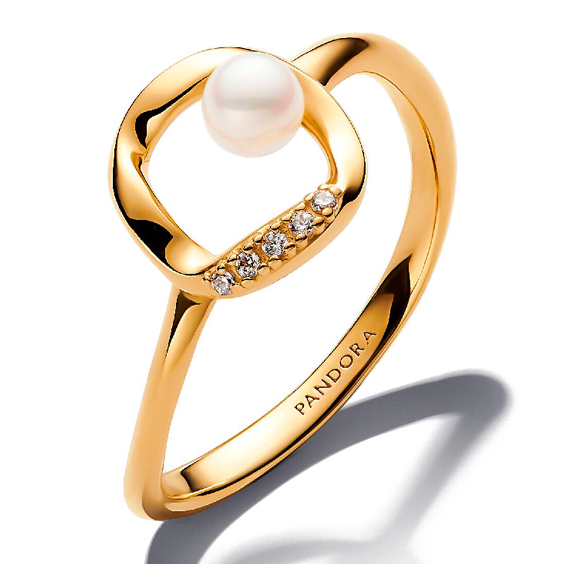 Pandora Anelli Circle Ring in Organic Pavé Shape 163831C01