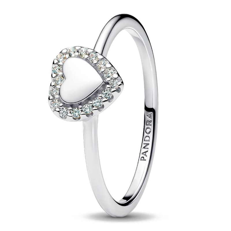 Pandora Anelli Halo and Heart Ring 193801C01