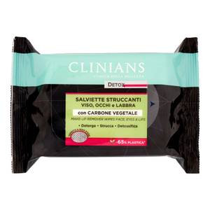 Detox Salviette Struccanti Viso, Occhi E Labbra Con Carbone Vegetale 25 Pz