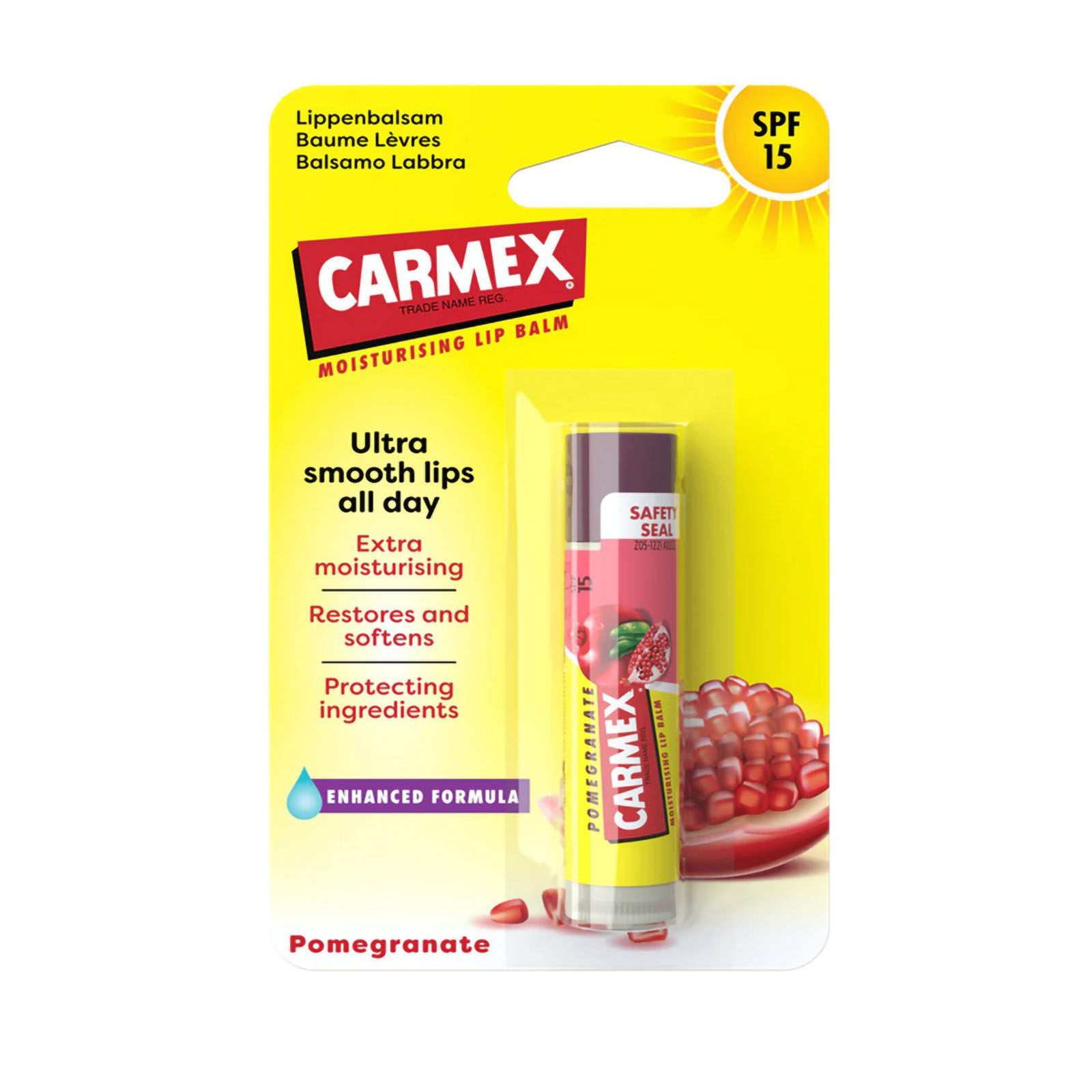 Moisturising Lip Balm Pomegranate Balsamo Labbra In Stick Al Melograno Spf15