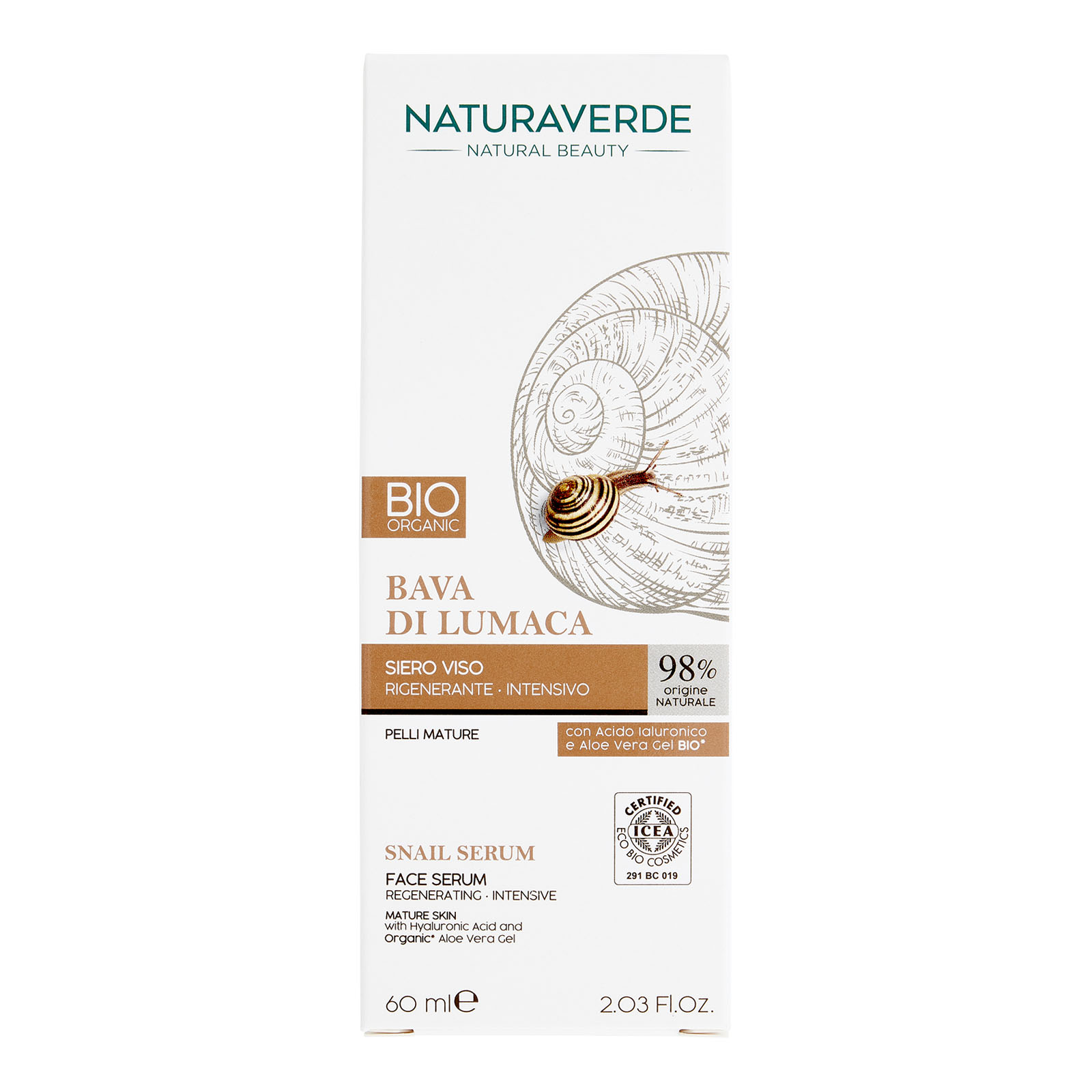 Natural Beauty Bio Bava Di Lumaca Siero Viso Rigenerante - Intensivo 60 ml