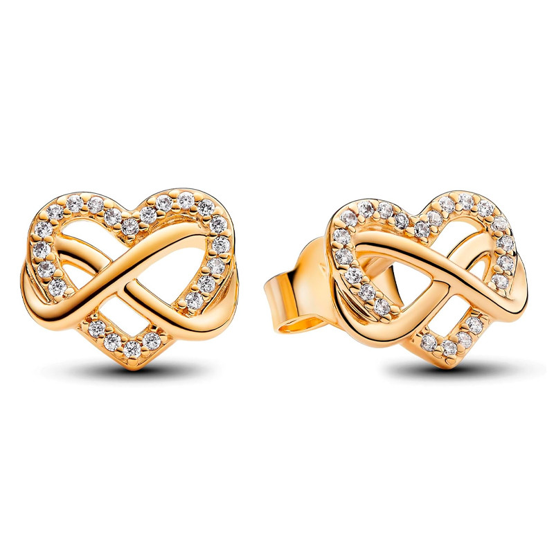 Pandora Orecchini Orecchini a bottone con cuore infinito lucido 262667C01