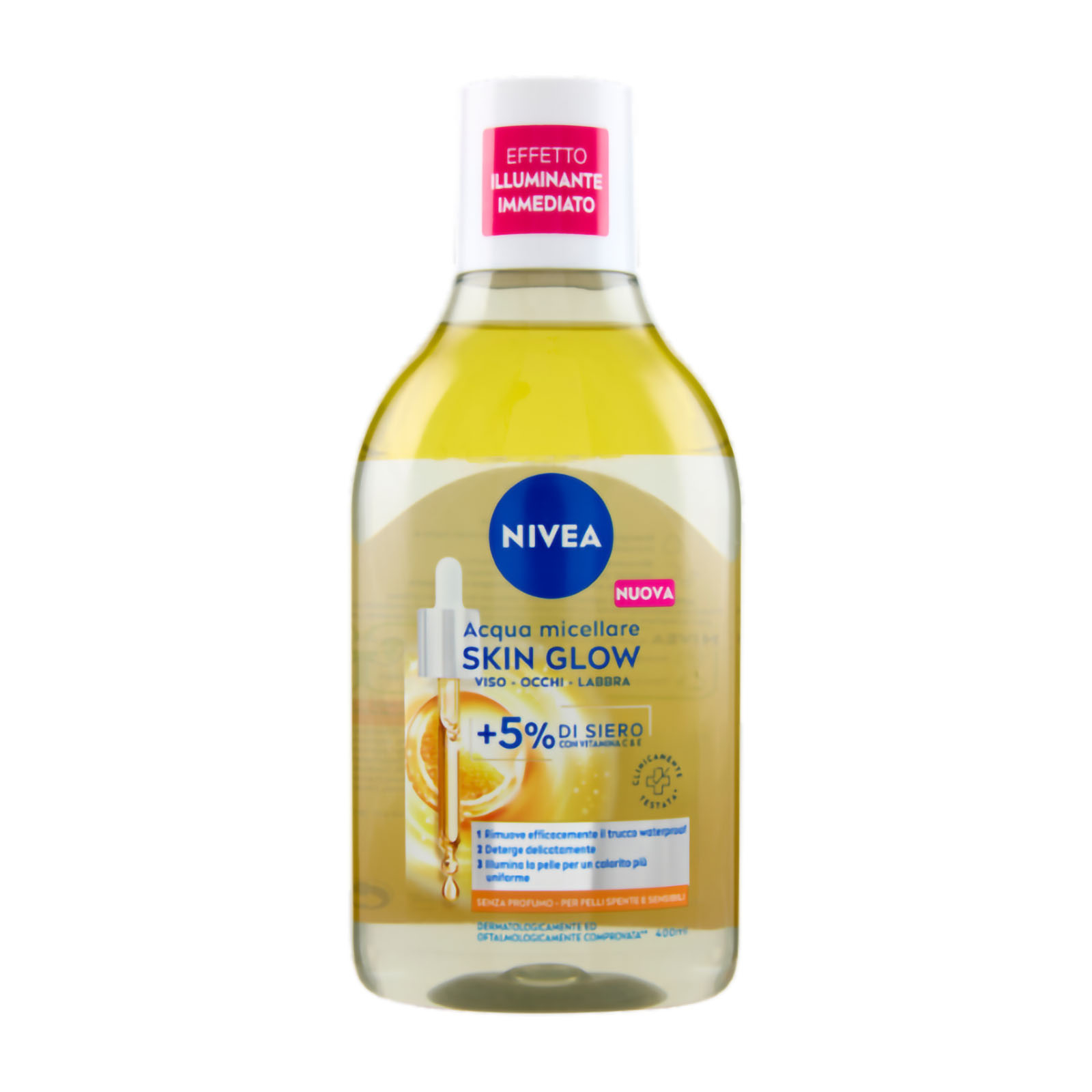 Acqua Micellare Skin Glow Struccante Viso E Occhi Con 5 % Siero + Aminoacid Complex 400 ml