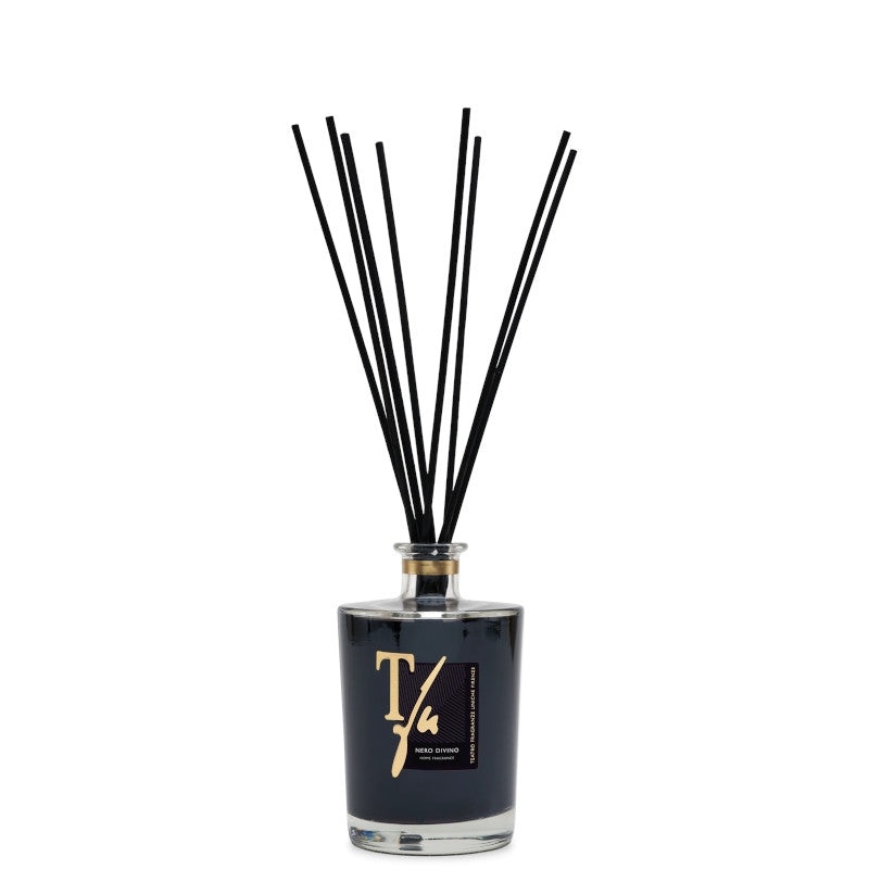 Teatro Fragranze Uniche Nero Divino - 500 ML + BACCHETTE Vaso Trasparente