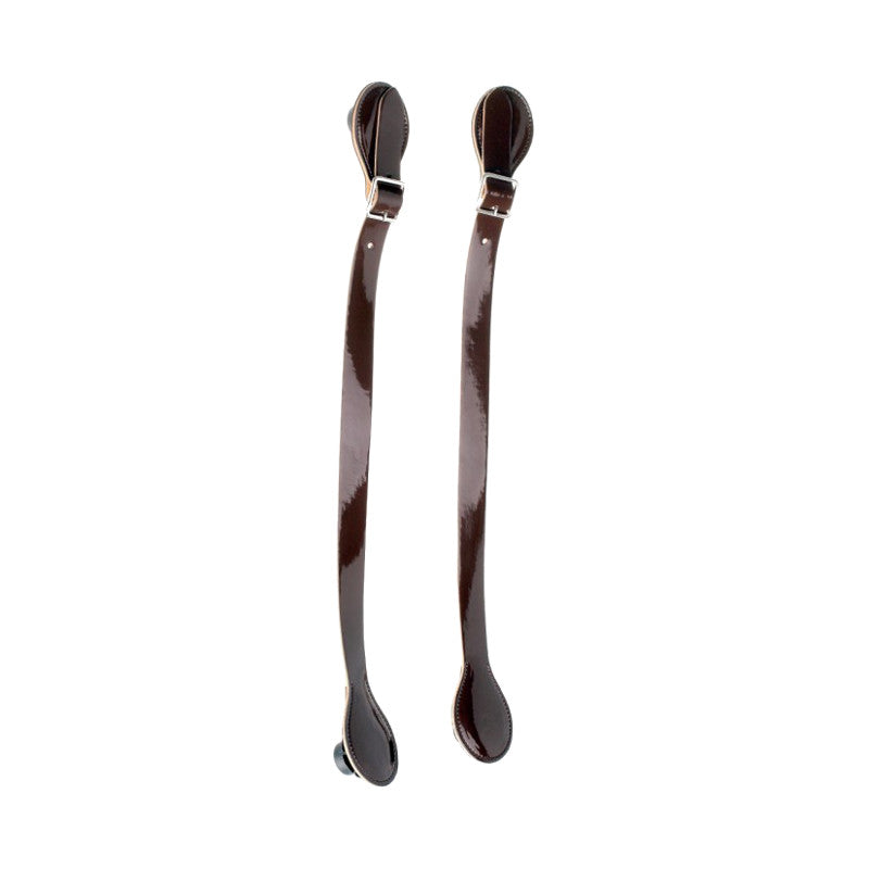 Doppio Manico in Eco-pelle Corto Vernice Con Fibbia Testa di Moro OBHSPV03 Colore Testa di Moro - OBHSPV03 Colore Testa di Moro