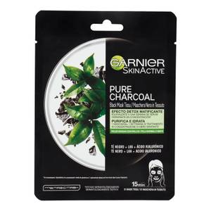Skinactive Pure Charcoal Maschera Viso In Tessuto Purificante E Idratante