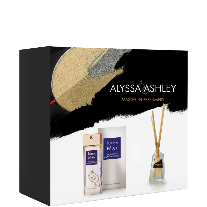 Tonka Musk Confezione 100 ML Eau de Parfum + 50 ML Profumatore d'Amiente con - 100 ML Eau de Parfum + 50 ML Profumatore d'Amiente con bacchette