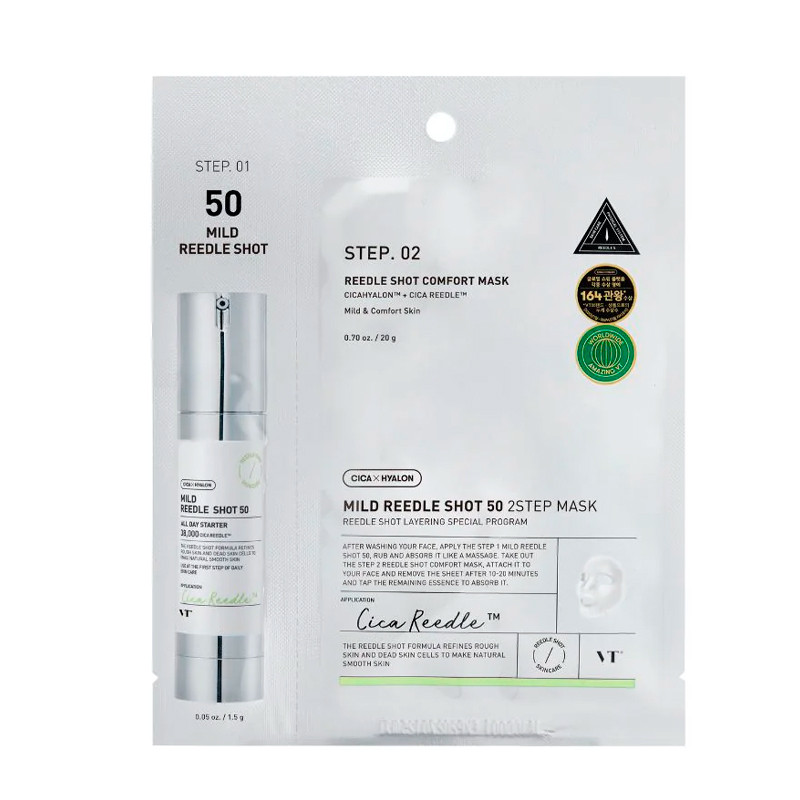 Vt Cosmetics Trattamenti Viso VT Mild Reedle Shot 50 2-Step Mask Maschera viso con microneedling