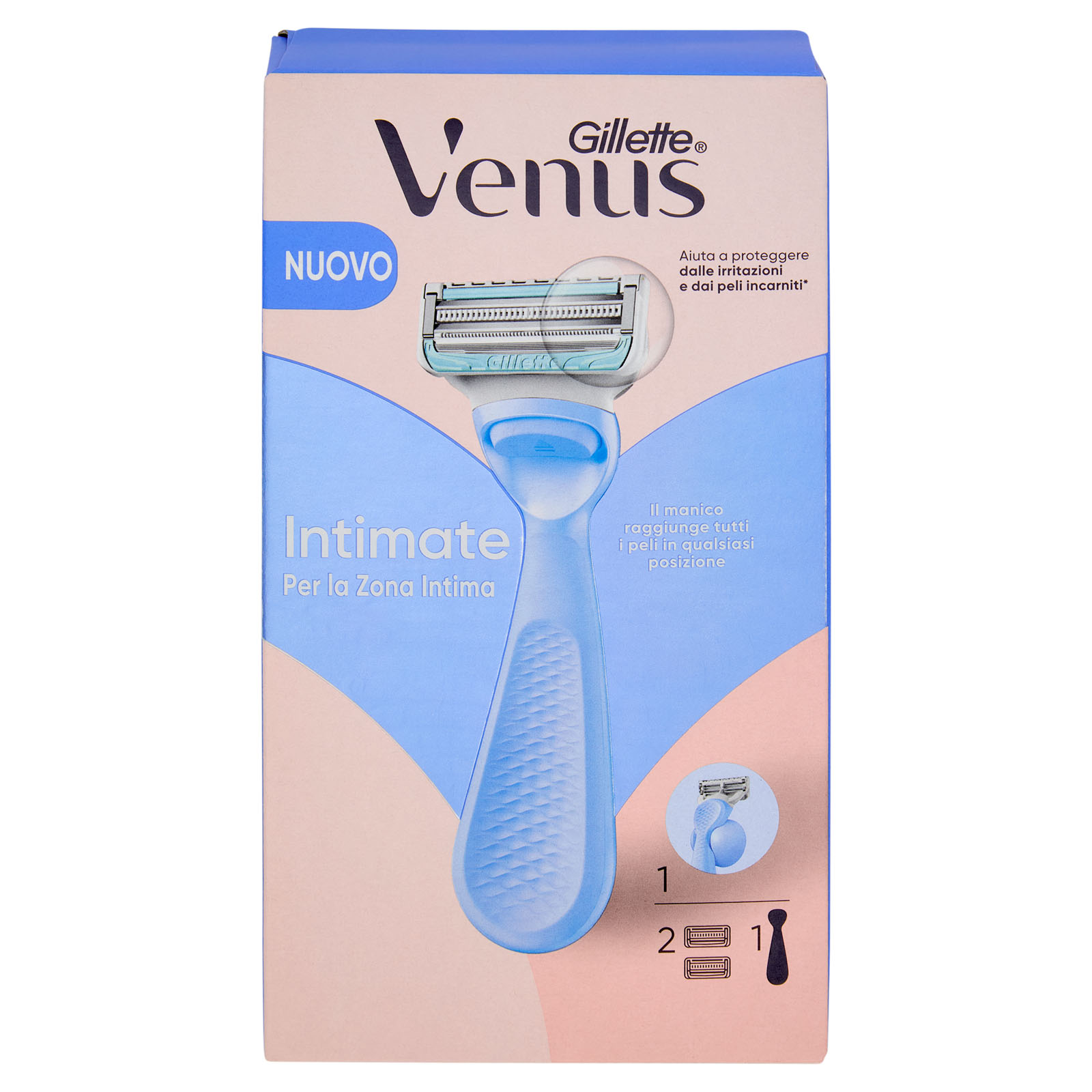 Intimate Per La Zona Intima Rasoio Donna, 1 Manico + 2 Lamette