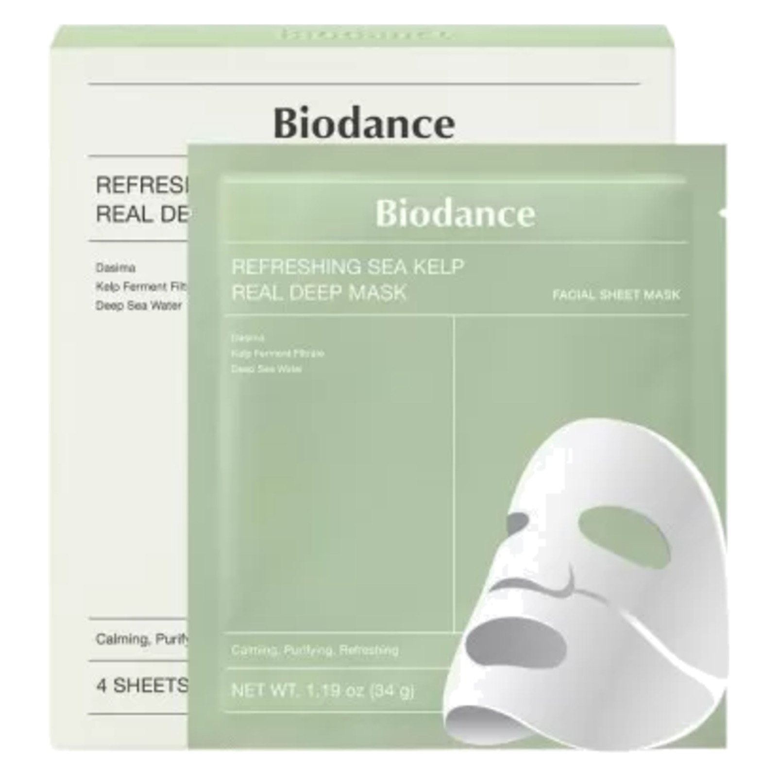Set 4 Maschere Notte Idrogel Rinfrescanti All'alga Marina Real Deep