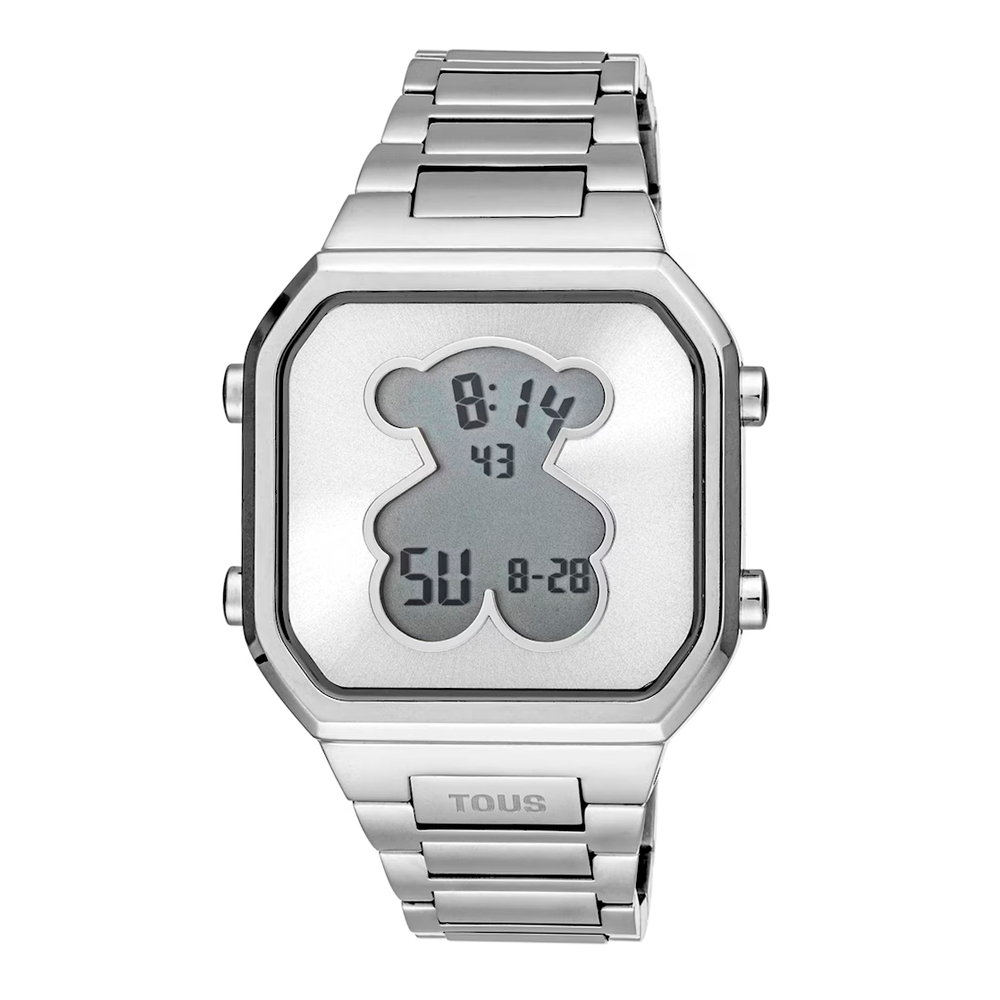 Tous Orologi da donna Orologio digitale D-Bear con bracciale in acciaio inossidabile