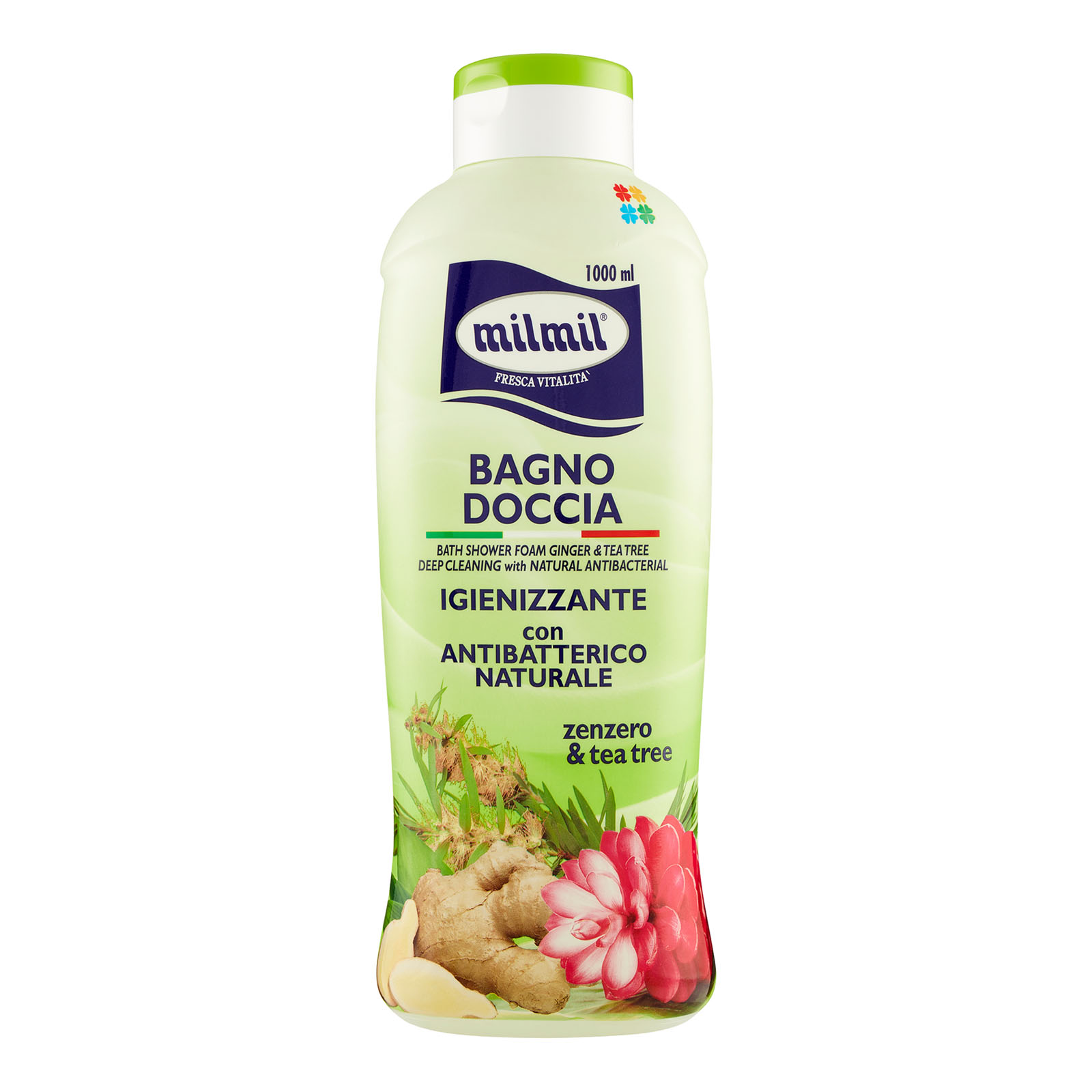 Bagno Doccia Igienizzante Con Antibatterico Naturale Zenzero & Tea Tree 1000 ml