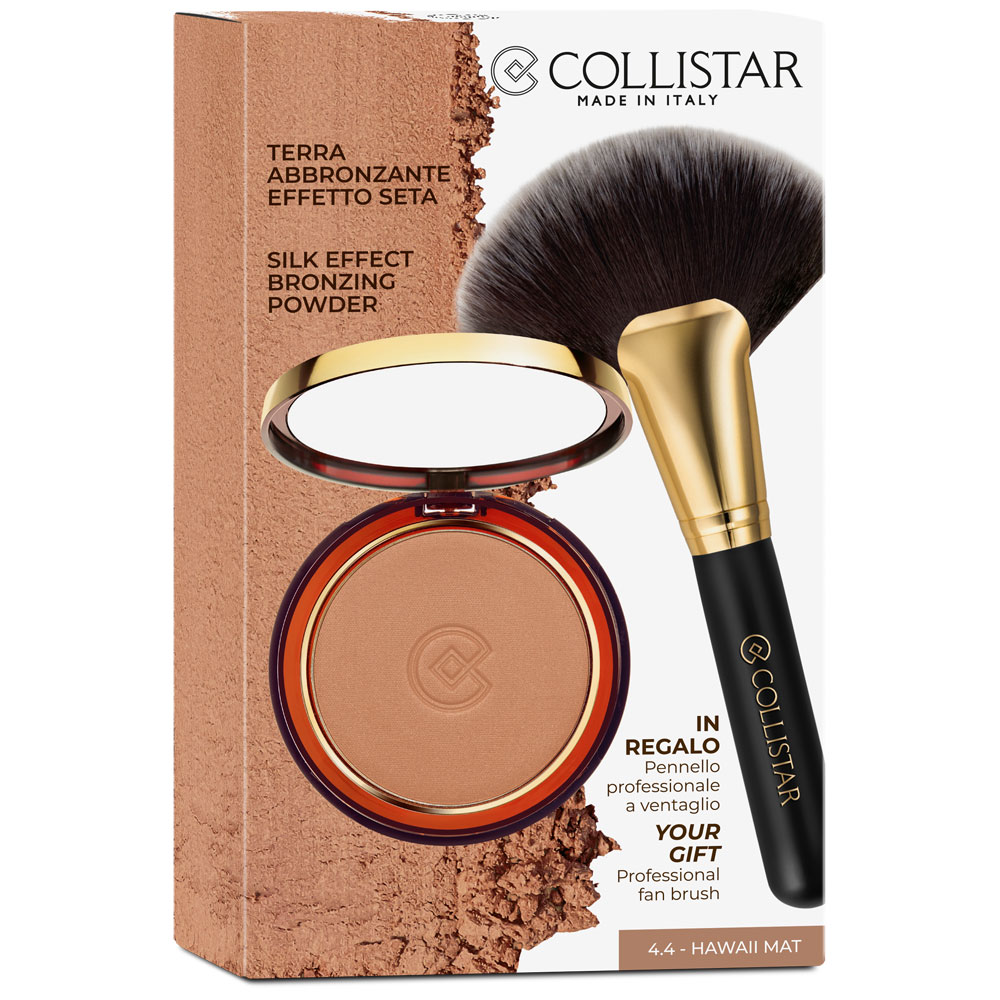 Cofanetto Collistar Terra Abbronzante Effetto Seta n. 4.4 hawaii mat + IN REGALO Pennello Professionale a Ventaglio
