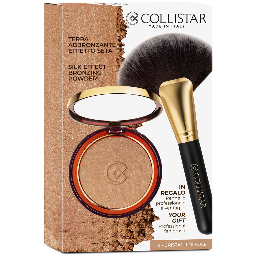 Cofanetto Collistar Terra Abbronzante Effetto Seta n. 9 cristalli di sole + IN REGALO Pennello Professionale a Ventaglio